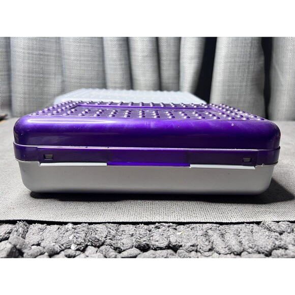 SpaceMaker Retro Plastic Pencil Boxes Purple Clear Stackable Lot of 2 - Picture 12 of 13